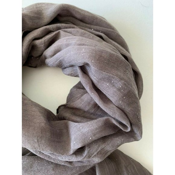 Chic SCARF Grey Sparkle Wrap Soft 100% Polyester 28" x 72" - Picture 3 of 8
